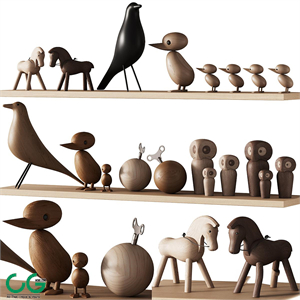 369 nursery decoration 01 decorative wooden toys set 01